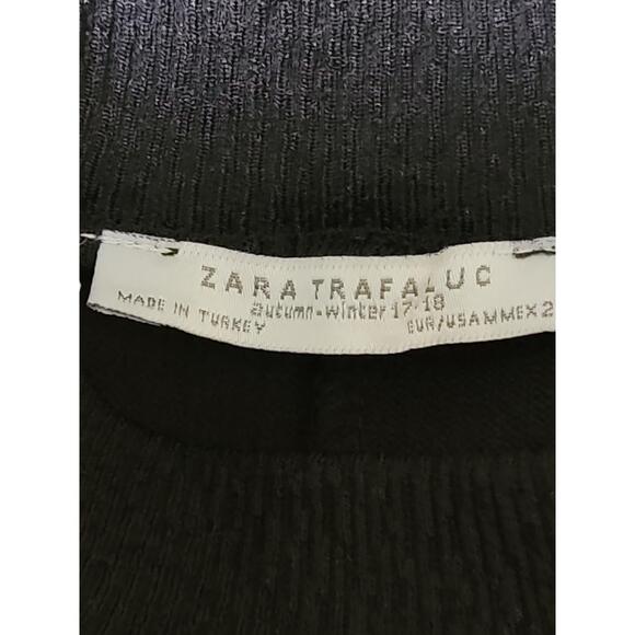Zara Trafaluc Black Mock Neck Embroidered Sleeves Pullover Sweater - Picture 7 of 8